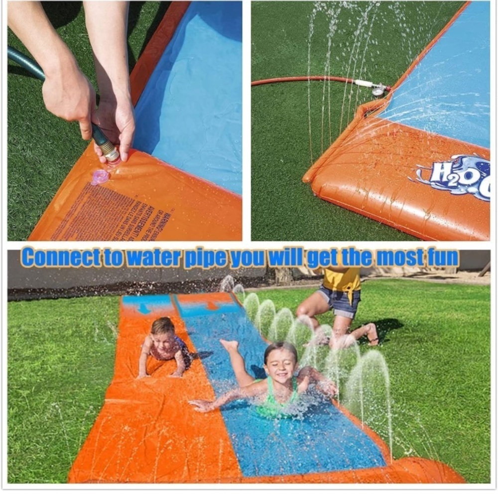 H2O Go Water Lawn Slides Sprinkler Kids Adults Garden Backyard Double Racer. - Picture 5 of 5